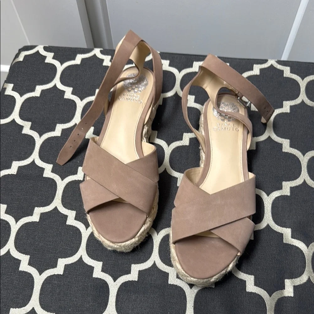 Vince Camuto Tan Espadrille Platform Sandals